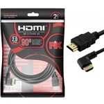 Ficha técnica e caractérísticas do produto Cabo HDMI 2 Metros PIX 2m 2.0 4K 19 Pinos - Plug 90 Graus 018-3322