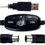 Ficha técnica e caractérísticas do produto Cabo MIDI-USB Suporte Adaptador de Teclado para PC