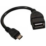 Ficha técnica e caractérísticas do produto Cabo OTG Micro USB V8 Para USB Femea - Para Smartphones, Tablets