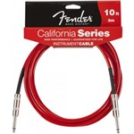 Ficha técnica e caractérísticas do produto Cabo para Instrumentos P10 X P10 3m California Series Vermelho Fender - Fender