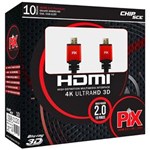Ficha técnica e caractérísticas do produto Cabo Premium Hdmi 10 Metros Pix 2.0 4K UltraHD 19 Pinos com Repetidor Chip Sce 018-1120