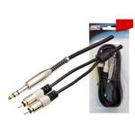 Cabo 2 RCA X P10 Stereo Profissional Ouro 1.8 Metros - MXT
