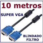 Ficha técnica e caractérísticas do produto Cabo Vga Blindado Monitor LCD Pc Tv Projetor 10 Metros