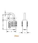 Ficha técnica e caractérísticas do produto Cadeado 25mm Latonado Segredo Stam - 4 Unidades