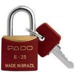 Ficha técnica e caractérísticas do produto Cadeado SM E-20mm Cor Vermelho Pado.