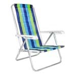 Ficha técnica e caractérísticas do produto Cadeira de Praia Alumínio Listrada Multicolorida 83,5x54cm