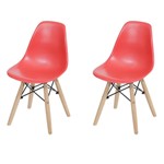 Ficha técnica e caractérísticas do produto 2 Cadeira Eames Eiffel Infantil Vermelha Decoradeira