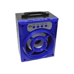 Ficha técnica e caractérísticas do produto Caixa Som Portátil Bluetooth Mp3 Pen Drive Radio Fm Auxiliar Azul