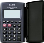 Ficha técnica e caractérísticas do produto Calculadora de Bolso 8 Digitos HL-820LV-BK-S4-DH Preta, com Tampa ABRE e Fecha - Casio