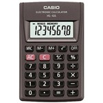 Ficha técnica e caractérísticas do produto Calculadora de Bolso Casio, 8 Dígitos HL-4A-S4-DP Preta