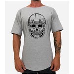 Ficha técnica e caractérísticas do produto Camiseta Caveira Futebol Americano Masculina - CINZA - M