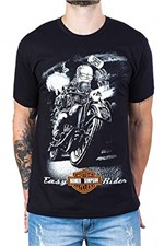 Ficha técnica e caractérísticas do produto Camiseta Homer Simpson Easy Rider Preta