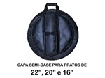 Ficha técnica e caractérísticas do produto Capa Bag para Prato Semi Case 22 20 16 de Couro com Pelúcia Extra Luxo - Capas Maia