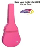 Capa Luxo P/ Violão Infantil 3/4 Acolchoada - Cor de Rosa - Jpg