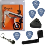 Ficha técnica e caractérísticas do produto Capotraste Dolphin Delrin Para Violão E Guitarra Prata 26382 + Kit IZ1