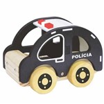 Ficha técnica e caractérísticas do produto Carrinho de Polícia New Art Madeira Preto