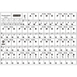 Ficha técnica e caractérísticas do produto Cartas Transparente Piano Key Nota 37 Key Keyboard eletrônico Stave alfabeto musicais Etiquetas para 49/61/88 Piano elétrico Key Children's toy