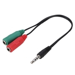 Ficha técnica e caractérísticas do produto Celular linha de áudio do microfone cabo adaptador 3,5 milímetros Cante Headset dois-em-um cabo adaptador