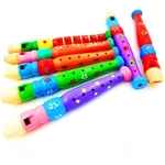 Ficha técnica e caractérísticas do produto Clarinete De Madeira Colorido Flautim Crianças Instrumento Musical Brinquedo Educativo