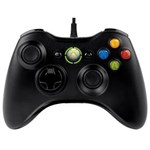 Ficha técnica e caractérísticas do produto Controle Microsoft Oficial Preto com Fio - Xbox 360