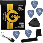 Ficha técnica e caractérísticas do produto Cordas de Aço para Violão Groove 011 Full Pack GFP4 + Kit de Acessórios IZ1