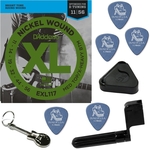 Ficha técnica e caractérísticas do produto Cordas De Guitarra Daddario 011 056 Med Top / X-Heavy BTM EXL117 + Kit IZ1