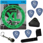 Ficha técnica e caractérísticas do produto Cordas de Guitarra Daddario 08 Extra Super Light EXL130 + Kit de Acesórios IZ1