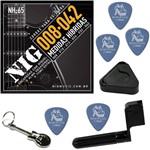 Cordas de Guitarra Nig 08 042 Hybrid Class NH65 + Kit de Acessórios IZ1