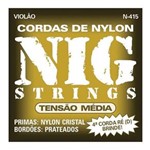 Cordas de Nylon Nig Cristal para Violão - Bordões Prateado - Tensão Média N-415