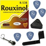 Ficha técnica e caractérísticas do produto Cordas de Nylon para Violão Rouxinol Tensão Média R53B + Kit de Acessórios IZ1