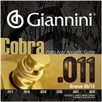Ficha técnica e caractérísticas do produto Cordas Violão Aço 011 Giannini Cobra Bronze 85/15 GEEFLK