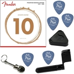 Ficha técnica e caractérísticas do produto Cordas Violão Aço Fender Phosphor Bronze 010 Extra Light 60XL + Kit IZ1