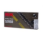 Ficha técnica e caractérísticas do produto Corrente RK 520SOX112L C/ORING e Emenda Rebite ON ROAD/OFF R - Mas Sul Digital