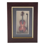 Ficha técnica e caractérísticas do produto Crafts pequena mesa enfeites Modelo do violino Photo Frame Instrumento Quadro de retrato de madeira