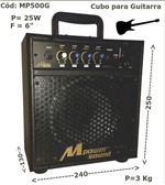 Ficha técnica e caractérísticas do produto Cubo Amplificado Guitarra 06"25W Phone 1 Entrada MP500G - Mega Power