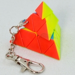 Ficha técnica e caractérísticas do produto Cubo Mágico Profissional Chaveiro Pyramix Jiehui Stickerless