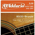 Ficha técnica e caractérísticas do produto D'addario - Encordoamento Bronze Wound 010 para Violão Ej10