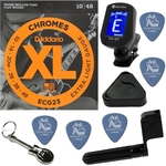 Ficha técnica e caractérísticas do produto D'addario Chromes ECG23 Cordas De Guitarra Flatwound 010 Extra Light + Kit IZ2