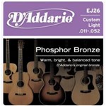 Ficha técnica e caractérísticas do produto DAddario - Encordoamento Phosphor Bronze 011 para Violão EJ26 AC - D Addario