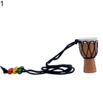 Ficha técnica e caractérísticas do produto De Madeira Pro Mini Djembe African Hand Drum Necklace Bongo Instrumento De Percussão