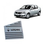 Ficha técnica e caractérísticas do produto Descanso de Pé Aço Inox Preto Renault Logan 2007 a 2013 - Jr