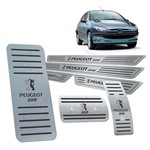 Ficha técnica e caractérísticas do produto Descanso Pedaleira Soleira Peugeot 206 1999/2010 Preto Aut - Jr