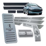 Ficha técnica e caractérísticas do produto Descanso Pedaleira Soleira Preto Aut Vinil Peugeot 206 99/10 - Jr
