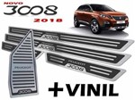 Ficha técnica e caractérísticas do produto Descanso + Soleira Peugeot 3008 2017/2020 Preto Alto Relevo - Jr