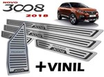 Ficha técnica e caractérísticas do produto Descanso + Soleira Peugeot 3008 2017/2020 Preto Baixo Relevo - Jr