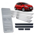 Ficha técnica e caractérísticas do produto Descanso Soleira + Vinil Peugeot 208 2014/2019 Prata Relevo - Jr