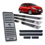 Ficha técnica e caractérísticas do produto Descanso Soleira + Vinil Peugeot 208 2014/2019 Preto Relevo - Jr