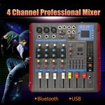 Ficha técnica e caractérísticas do produto DJ Stage Karaoke Music Recording Bluetooth 4 Channel Professional Live Studio Mixer de Áudio Console de Mistura com 48 V Phantom Power Hobbies