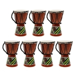 Ficha técnica e caractérísticas do produto Djembe Africano Profissional Drum Bongo Instrumento Musical Colorido De Madeira X 7