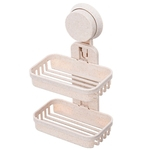 Ficha técnica e caractérísticas do produto Niceday Double Layer Titular Soap Box com ventosa para banheiro cozinha de casa